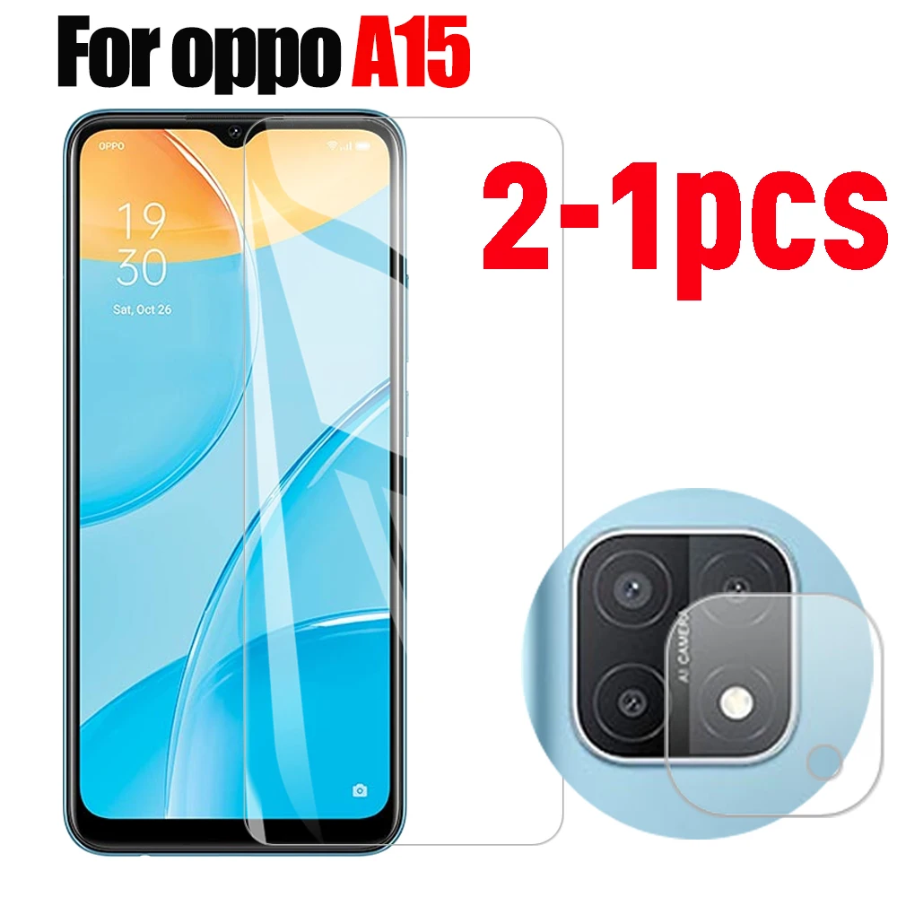 

1-2 pcs Camera protective film Screen Protector for Oppo A15 Premiunm Tempered Glass Screen Safety Protectiv glass for Oppo A15