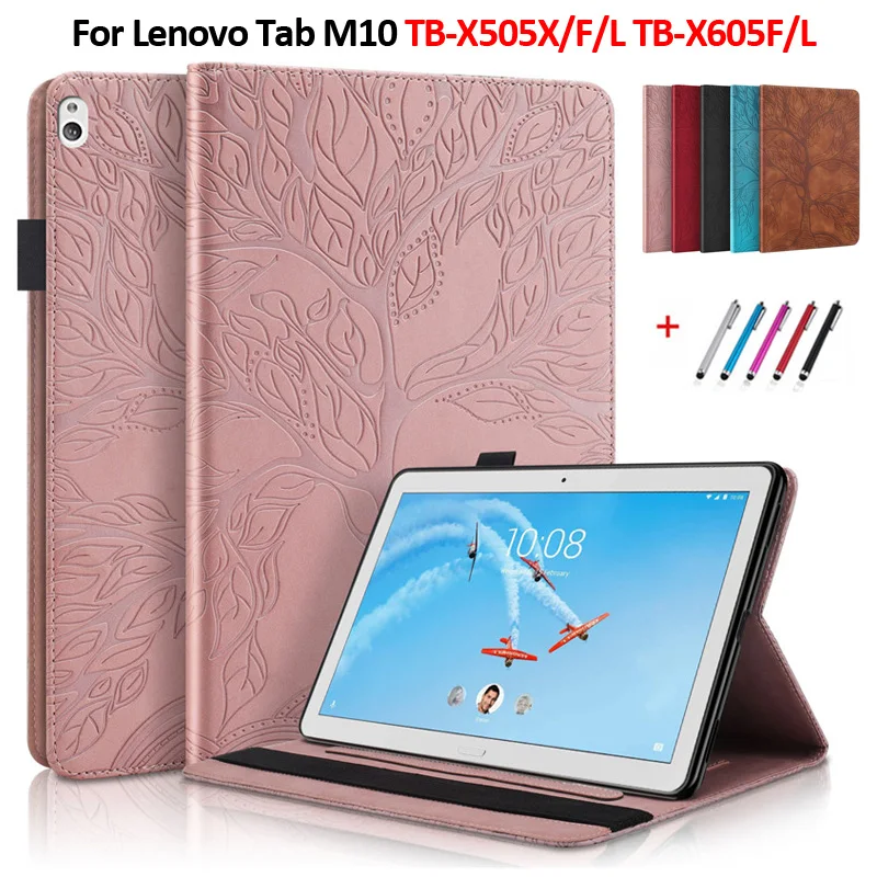 Чехол-бумажник для Lenovo Tab M10 10 1 дюйма с тиснением под дерево искусственная кожа