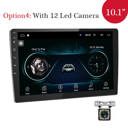 AMPrime 2din Автомагнитола 9/1" Android автомобильный мультимедийный плеер gps Wifi Авторадио Bluetooth FM Mirrorlink магнитофон с камерой - Цвет: Option 4--10.1 inch