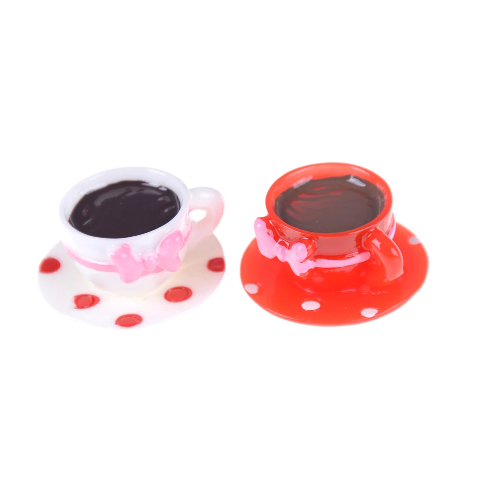 

2Pcs/lot 1/12 Scale Dollhouse Miniature Dining Ware Porcelain Tea Set Pot Plate Cup Saucer Dolls Accessories