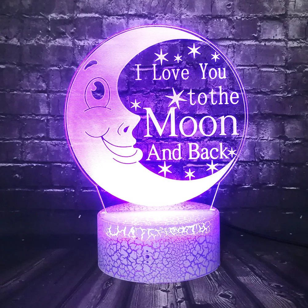 Светодиодный светильник с изображением героев мультфильмов I love you to the moon and back