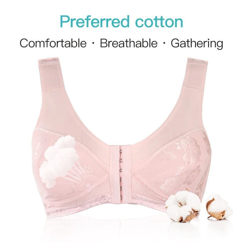 6013 Mastectomy Breast Bra with Pockets Silicone Breast Forms Front Closure for Breast Cancer Women