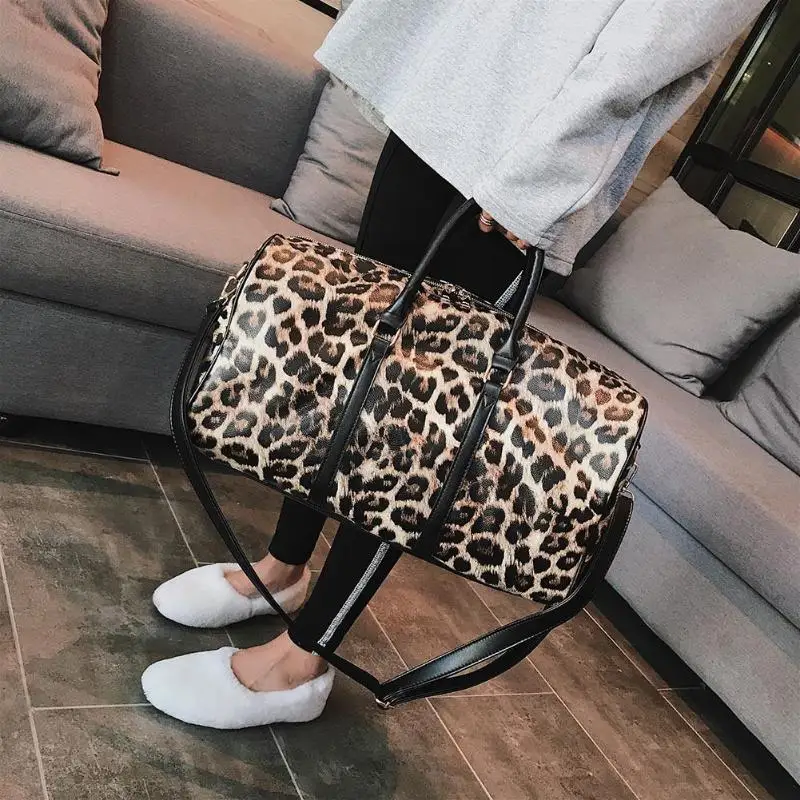 Для женщин Слинг Сумка через плечо большой Ёмкость принт с леопардовым узором