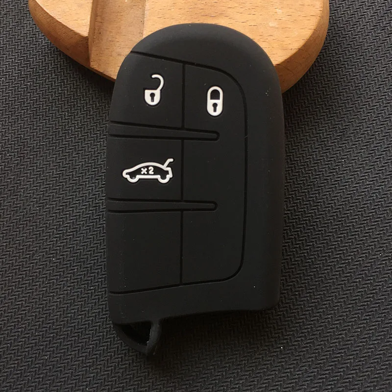 Силиконовый чехол для автомобильного ключа Защитный Jeep Grand Cherokee Chrysler 300C Renegade Fiat