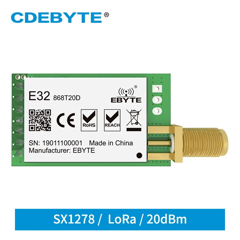 Передатчик LoRa SX1276 10 шт./лот 868 МГц модуль для беспроводной трансивера 20 дБм UART IoT SMA