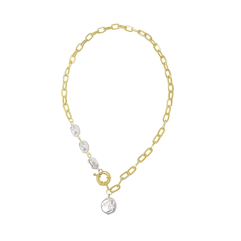 Женское металлическое колье Goth Pearl ожерелье золотого цвета с подвесками-лассо