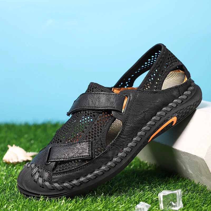 

Men's Beach Sandals Flip Flops Summer Outdoor Breathable Mesh Fashion Slides Water Shoes Slippers