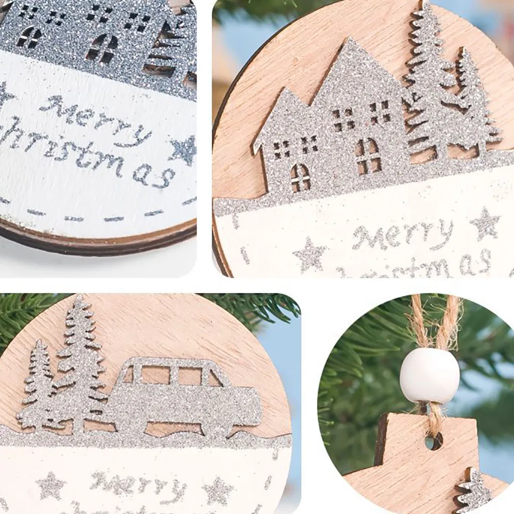 Рождественские украшения ручной работы для дома деревянный двухслойный