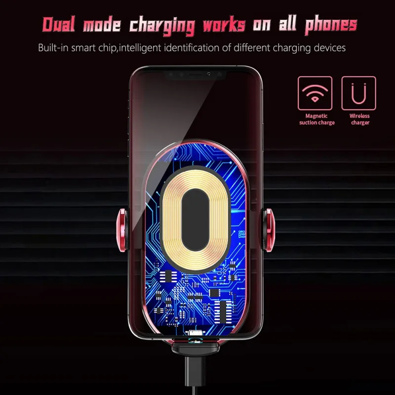 

V30s Automatic Clamping Phone Holder Car Vent Infrared Induction Simple Portable Car Wireless Quick Charger For Iphone Android