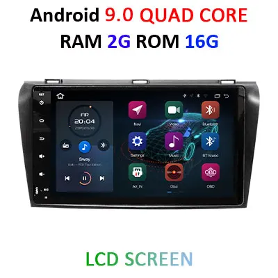 9 inch 2G 16G LCD 4G 64G ips DSP 2 Din Android 9,0 Автомобильный мультимедийный dvd-плеер gps для Mazda 3 Mazda 3 2004 2005 2006 2007 2008 2009 Радио стерео - Цвет: 9 inch 2G 16G LCD