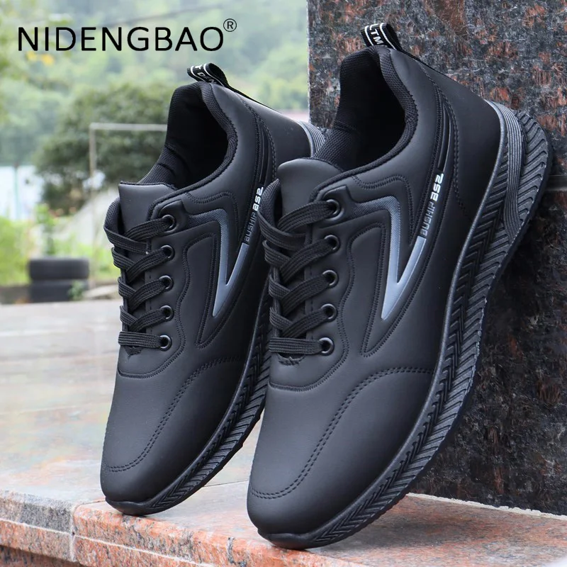 Autumn Winter Men Sneakers Running Shoes Thick Sole Lace Up Waterproof Outdoor Walking Sports Shoes Casual Footwear Gym Trainers