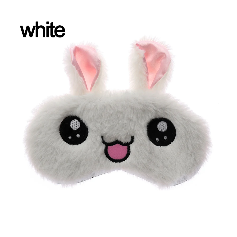White 1 шт. оттенок покрытия для глаз плюшевый+ хлопковый кролик мультфильм животных спальный мягкий глаз маски повязка на глаза расслабляющий сон помощь инструменты для сна - Цвет: White