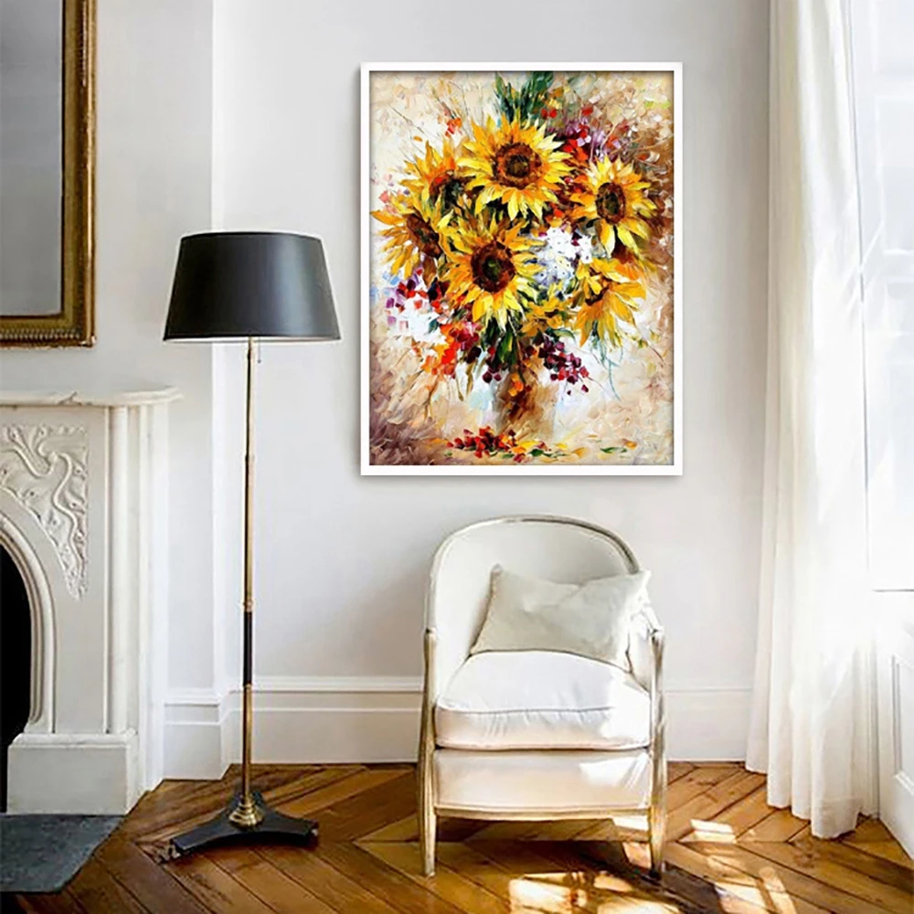 

Oil Sunflower Full Drill 5D Diamond Painting Embroidery Cross Stitch Kit 2