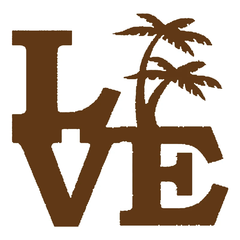 

EmpireYing Palm Tree Love Sticker Window Bumper Door Beach Island Ocean Vacation Tropical Plants Flower Rainforest Vinyl Decal
