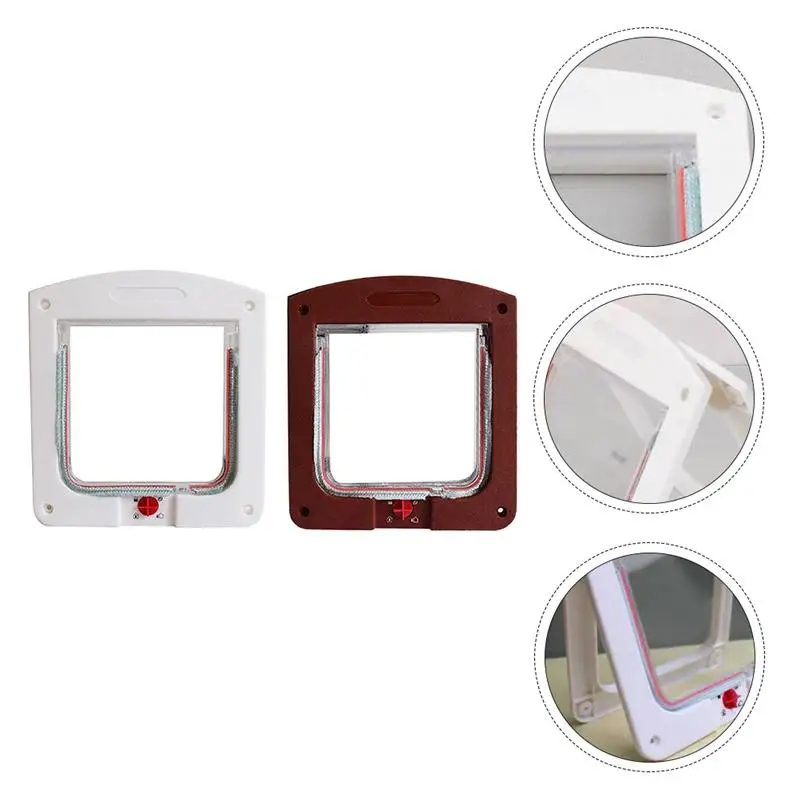 

2pcs Cat Door Pet Door Cat Entry Exit Door Pet Entry Exit Door for Pet Shop Gift