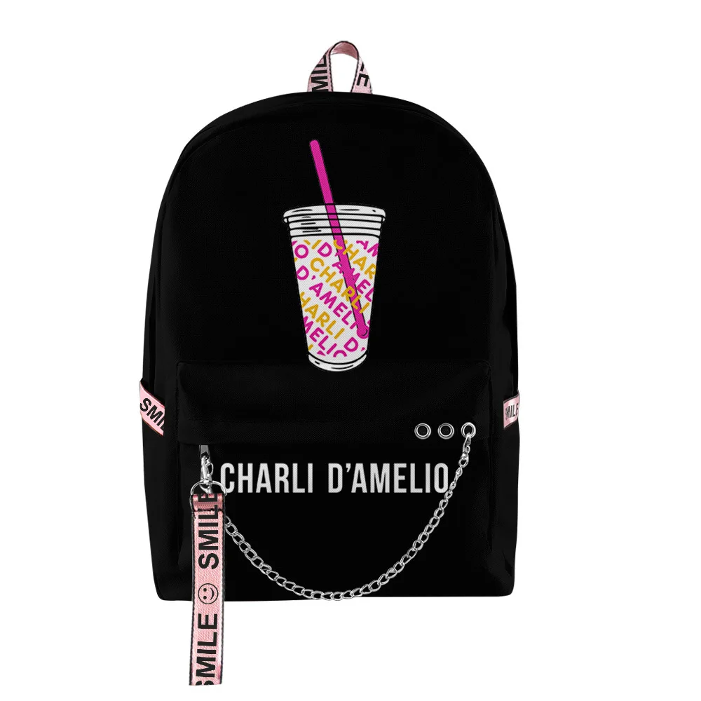 Водонепроницаемый рюкзак Charli DAmelio 3D из ткани Оксфорд школьные ранцы для