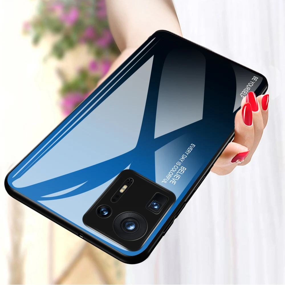 kl new 2021 for xiaomi8 9 10 11 redmi 6 7 8 9 10 pro poco m3 k20 k30 glass non slip wear resistant gradient color christmas case free global shipping