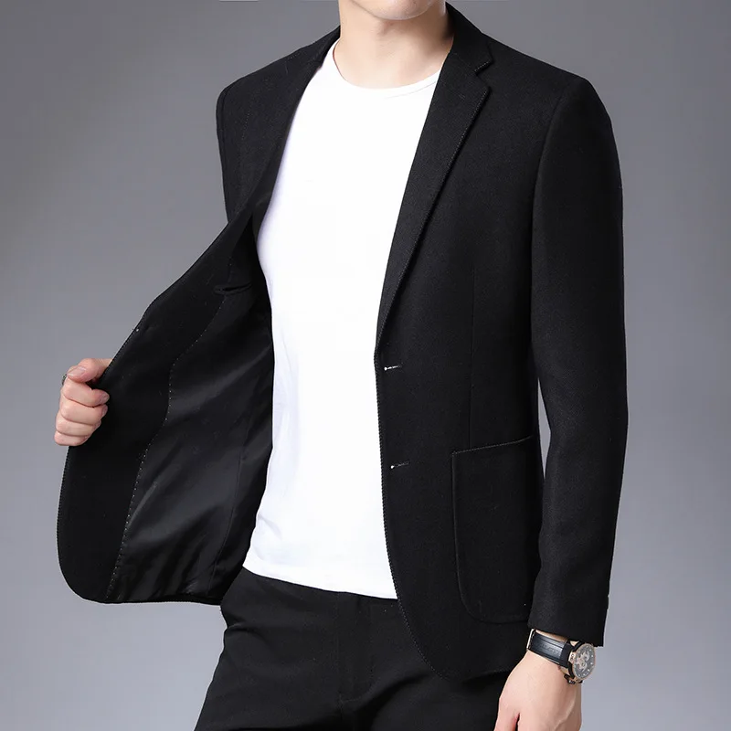 

Blazer Oversize Black Brown 2 Color Autumn Long Sleeve Tuxedo Men Suit Jackets Plus Size 4XL Formal Business Casual Slim Blazers