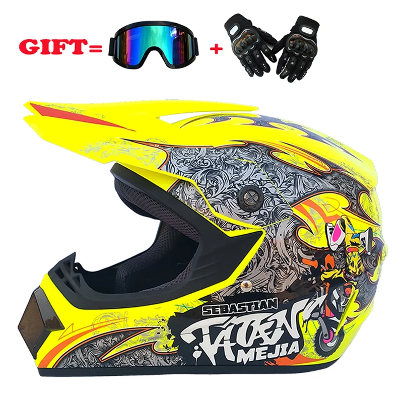 NEW professional Motocross racing Casque hors route Casque Moto capacete Moto Cartoon off-road helmet for children Motorcycle