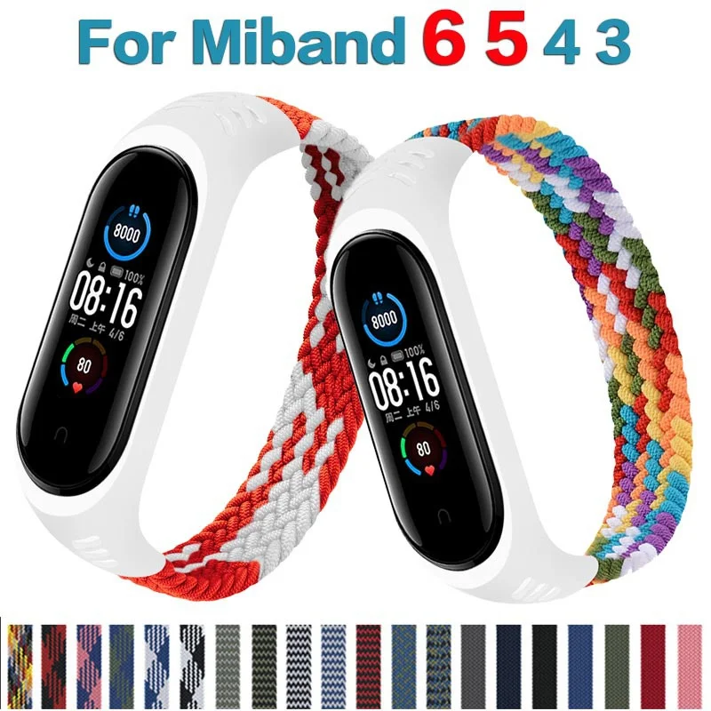 

Ремешок нейлоновый для xiaomi mi band 6 5 4, спортивный браслет для наручных часов Mi band 5 4 3