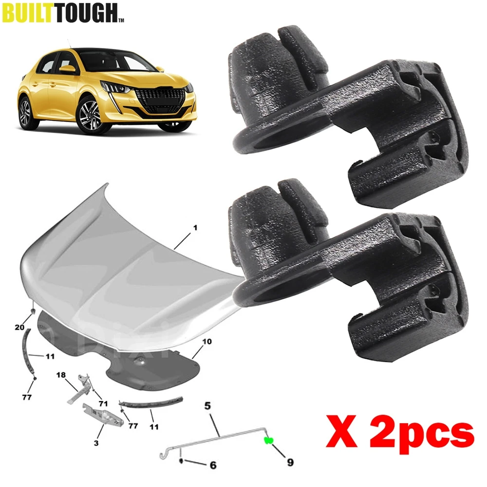 

2x для Citroen Berlingo C3 C4 C-Elysee для Peugeot 2008 208 301 308 Partner Капот капота Prod Rod Support зажимы 792843