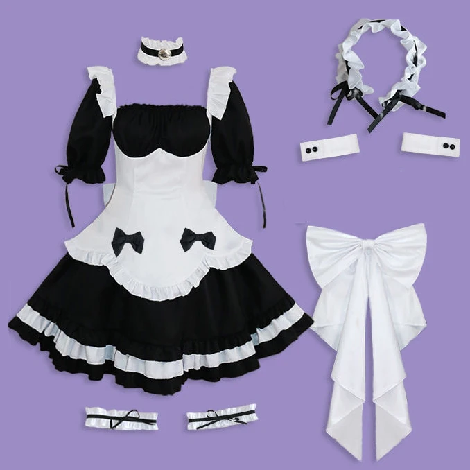 

Маскарада, вечеринки в стиле «Аниме», милое платье в стиле «Лолита» платье Французская горничная маскарадные костюмы; Нарядное платье для д...