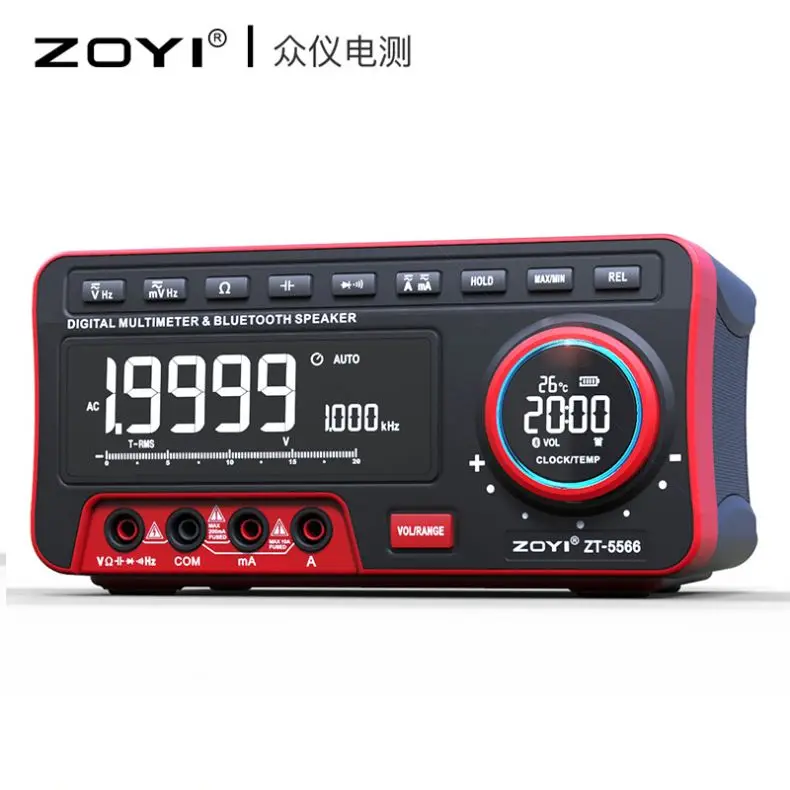 

ZT-5566 Bench-type Digital Multimeter with Combine Speaker Ture RMS 19999 Counts Display.