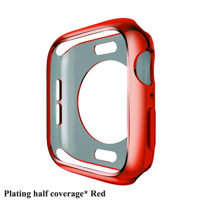 Защитный чехол для Apple Watch 38 мм, 42 мм, 40 мм 44 мягкий прозрачный TPU/Алюминий корпус из сплава для наручных часов Iwatch серии 5 4 3 2 1 Аксессуары - Цвет: Red