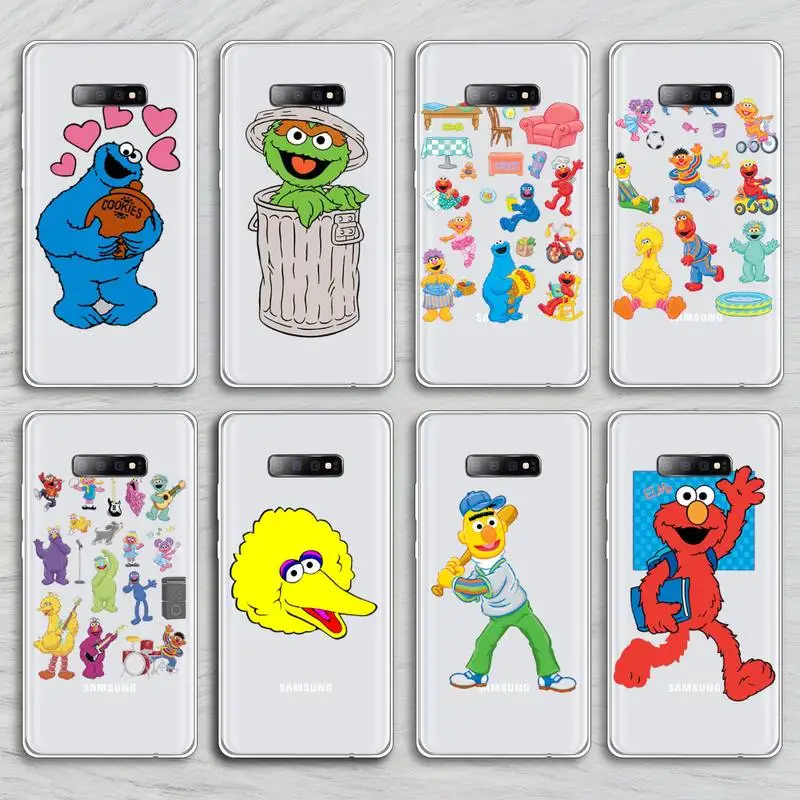 

Ins Sesame Street Cookie Phone Cases Transparent for Samsung A71 S9 10 20 HUAWEI p30 40 honor 10i 8x xiaomi note 8 Pro 10t 11