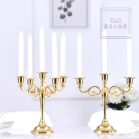 european three heads and five candles taipei romantic candlelight dinner wedding candlestick props