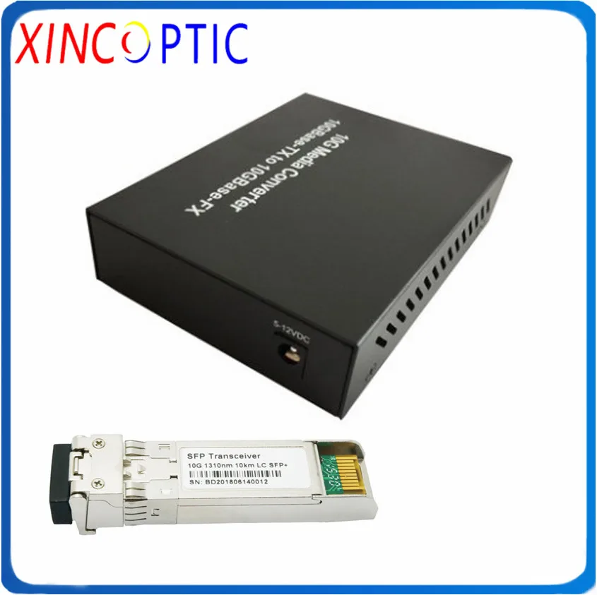 10GM SFP Преобразователь Ethernet 10G неуправляемый медиаконвертер с Dual Fiber SM 1550nm 80km LC +