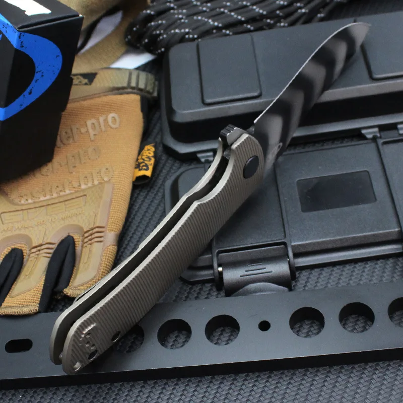 Складной нож с узором тигра портативный карманный тактический клинок для