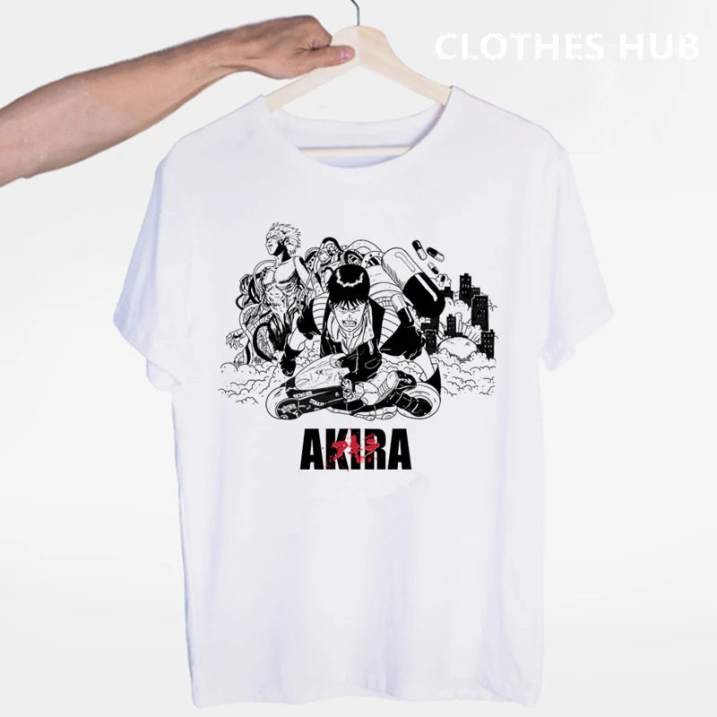 Akira Synthwave футболка мужская с коротким рукавом летняя модная футболка Повседневная белая футболка модная футболка с круглым вырезом топы