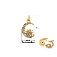 star pendant jewelry making cute moon design pendant earrings necklace bracelet making copper gold plated cubic zirconia