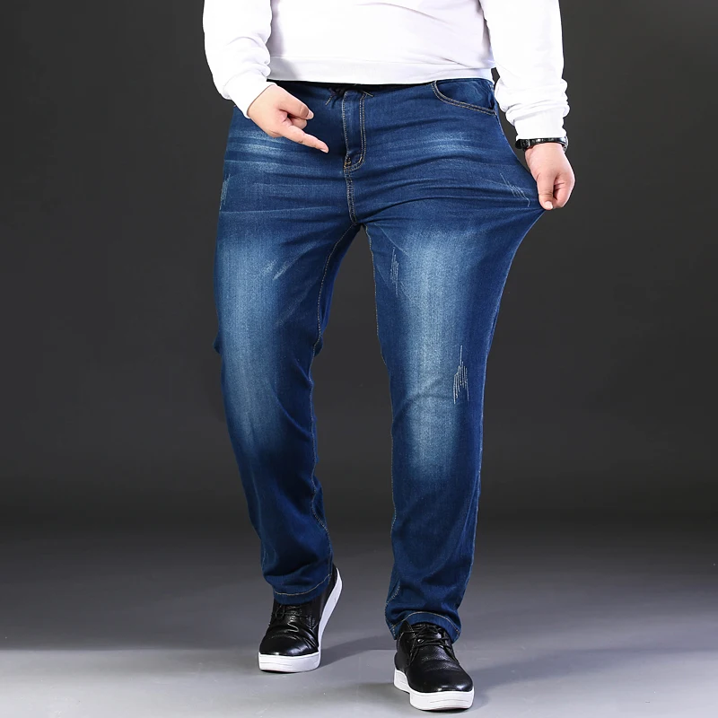 

7XL Plus Size 2021 New Summer High Quality Men's Baggy Cargo New Male Casual Long Denim Pants Fashion Loose Jeans Trousers