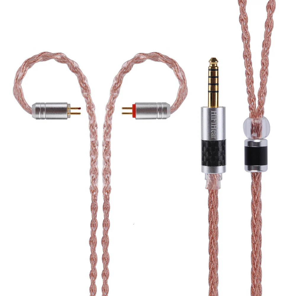 AK HiFiHear 8 Core посеребренный кабель 2,5/3,5/4,4 мм балансный кабель с MMCX/2pin с наушным креплением разъем для LZ HQ8 HQ6 плотным верхним ворсом KZ лампа указателя ОСО