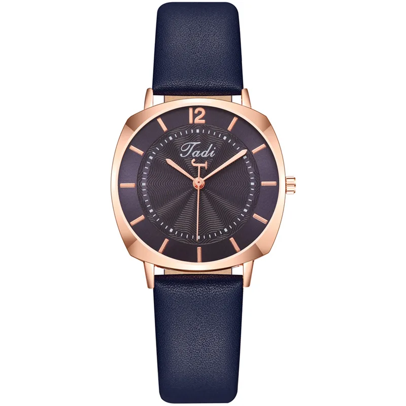 

2021 New Temperament Leisure Square Dial Women's Watch Korean Style Stud Scale Sun Pattern Student Quartz Watch