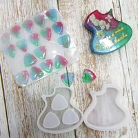 2 pieces transparent color guitar pick mold silicone guitar picks mold epoxy casting mold jewelry pendant making tool