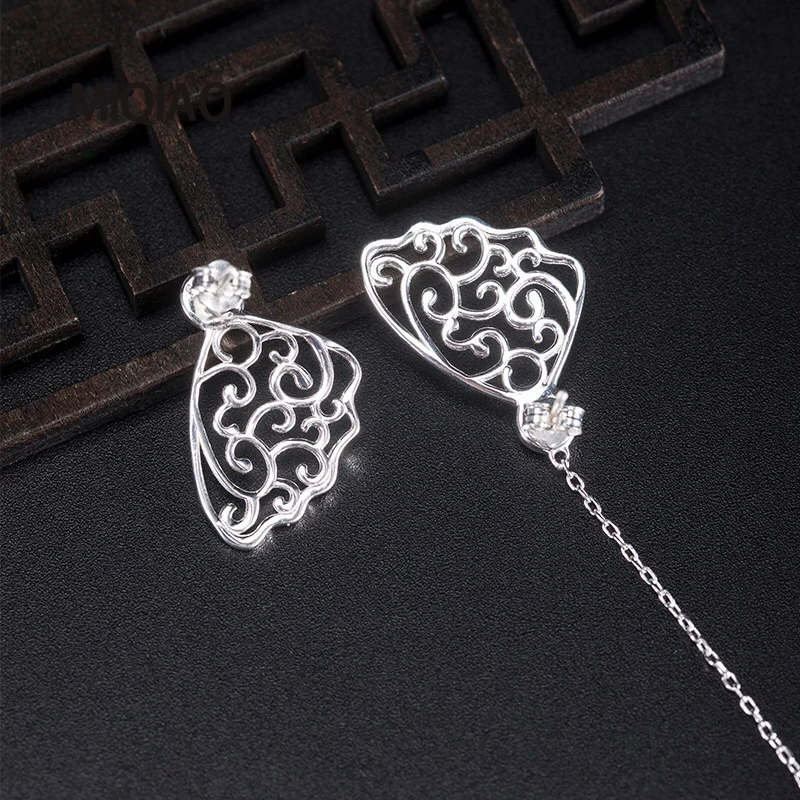 MIQIAO 925 серебряные серьги в виде бабочек с камнями яшма женская 2020 новинка