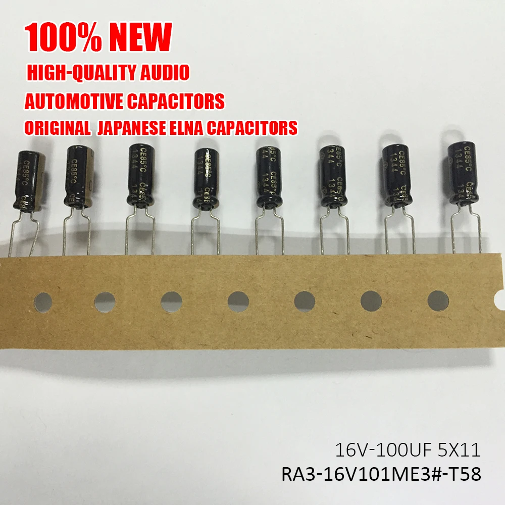 Diymore 10 шт./лот алюминиевый электролитический конденсатор RA3 16V 100μF Емкость 5*11 мм 16V100μF ELNA аудио конденсатор