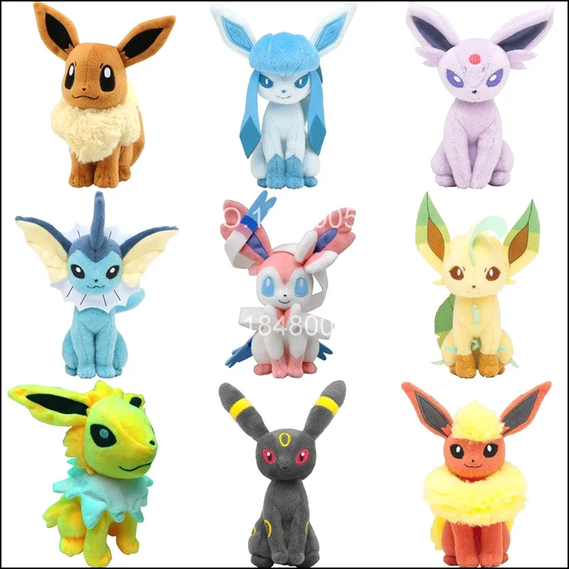 Лидер продаж плюшевые куклы Pokemon Eevee 17-20 см листья гласеона Umbreon специфические Jolteon