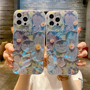 Blu-ray oil painting purple flower iphone11 mobile phone case iphone12
silicone 12promax simple 7p 3.8 USD