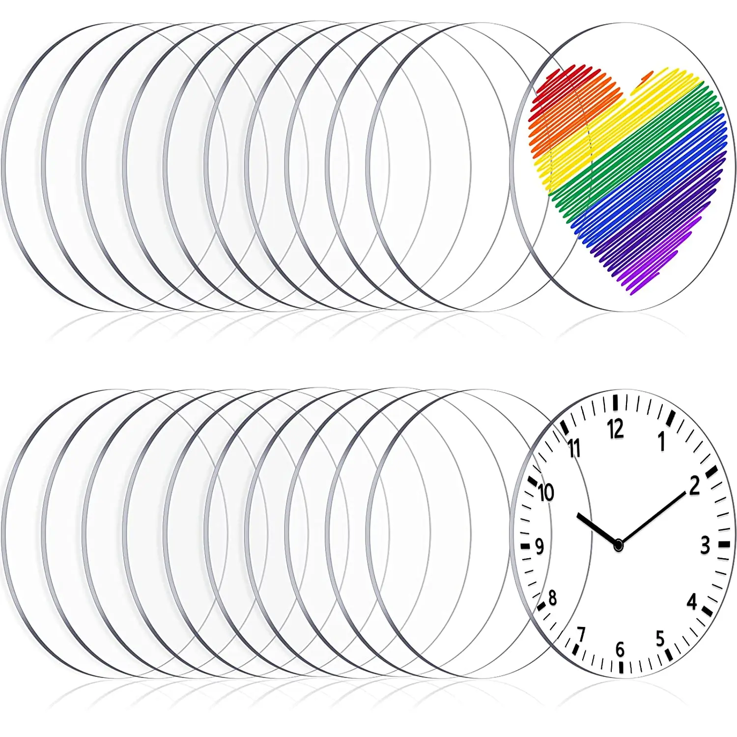 

2/3/4/6 Inch 2mm Thick Clear Acrylic Circles Blanks Sheet Round Acrylic Discs for Art Project Painting Children DIY Craft