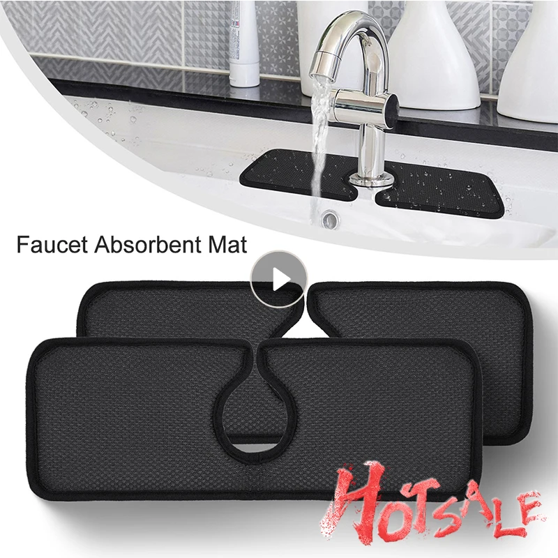 

Faucet Wraparound Splash Catcher Absorbent Mat Dish Drying Pads For Kitchen Bathroom Rv Faucet Counter Sink Water Prevent Cloth