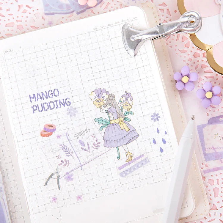 45 шт/1 упаковка Kawaii канцелярские наклейки Qingfeng Manor дорожные декоративные