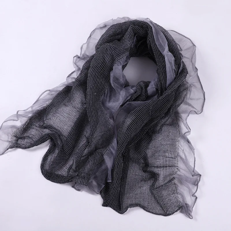

2021 Autumn Winter Female Wool Plaid Scarf Women Cashmere Scarves Wide Lattices Black
