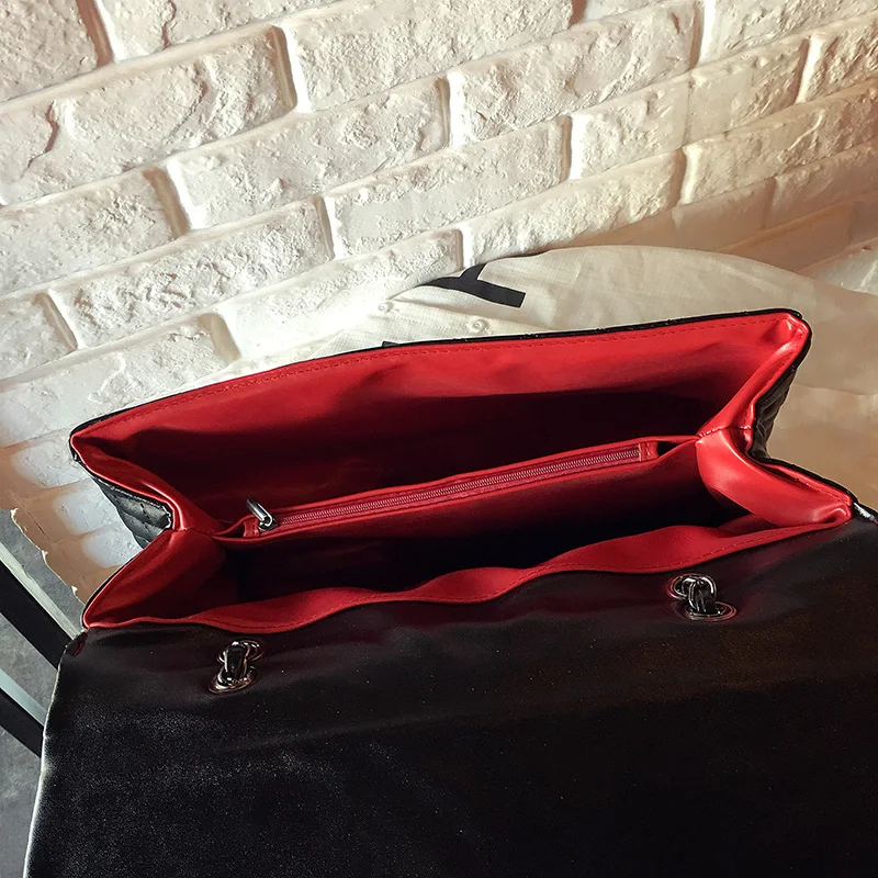 

Big Bag For Women 2021 Large Capacity PU Leather Handbag Purse Black Quilted Shoulder Crossbody Bag Chain Flap Travel Satchel