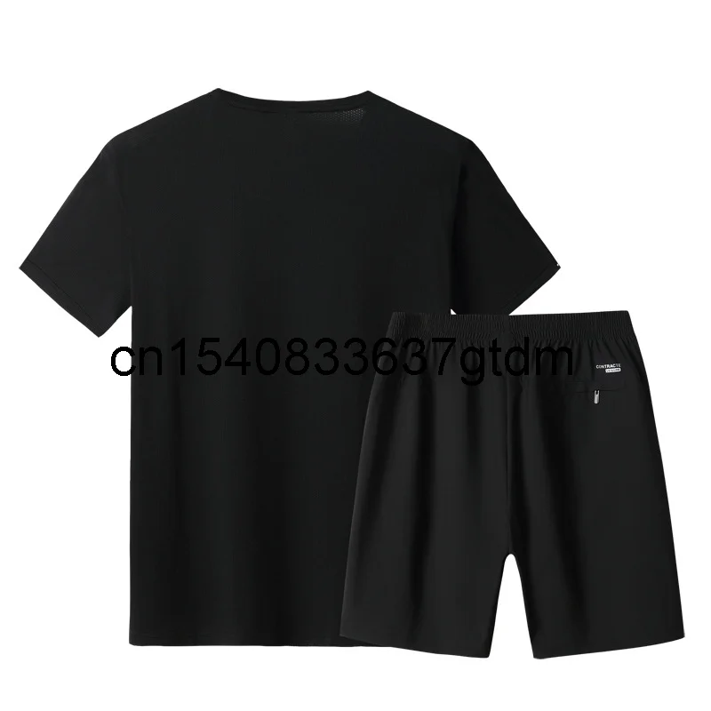

Summer 2021 new men's fattening plus size short sleeve suit men's fat round neck short sleeve suit