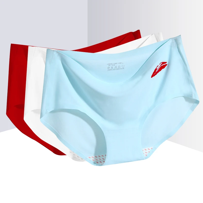 F 3pcs 3 шт./партия, женские сексуальные трусики, нижнее белье из ледяного шелка, трусы, комфортное нижнее белье, штаны со средней талией, женские стринги под брюки# F - Цвет: F 3pcs