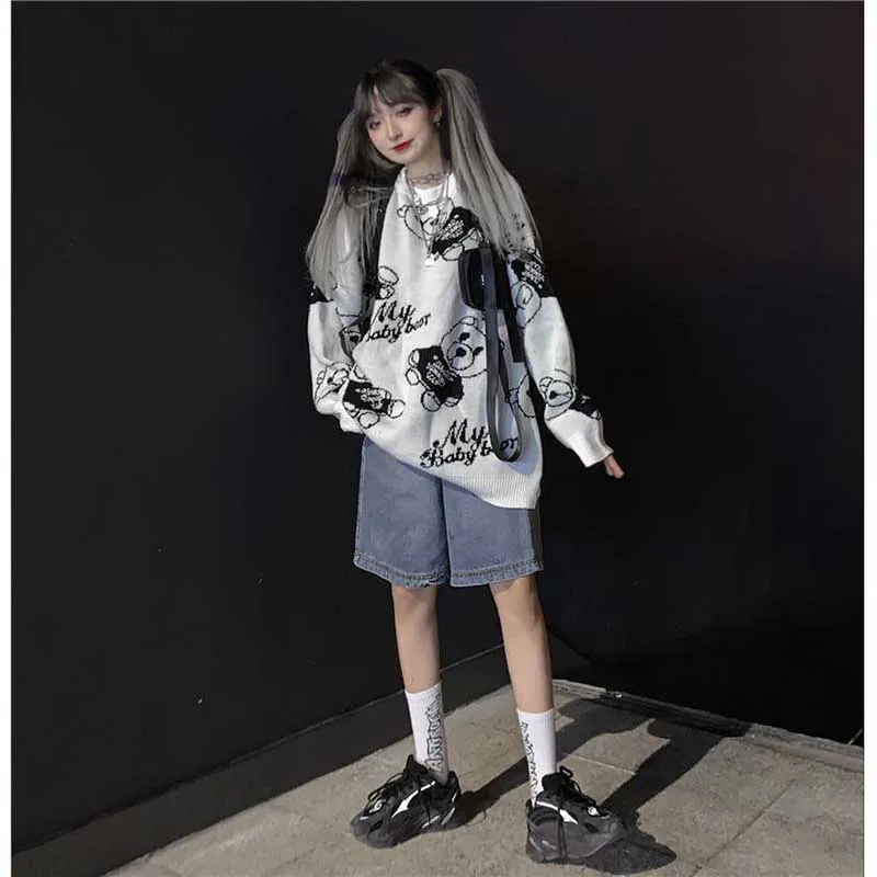 NiceMix Зимний новый модный трендовый Свободный Повседневный стильный мультяшный
